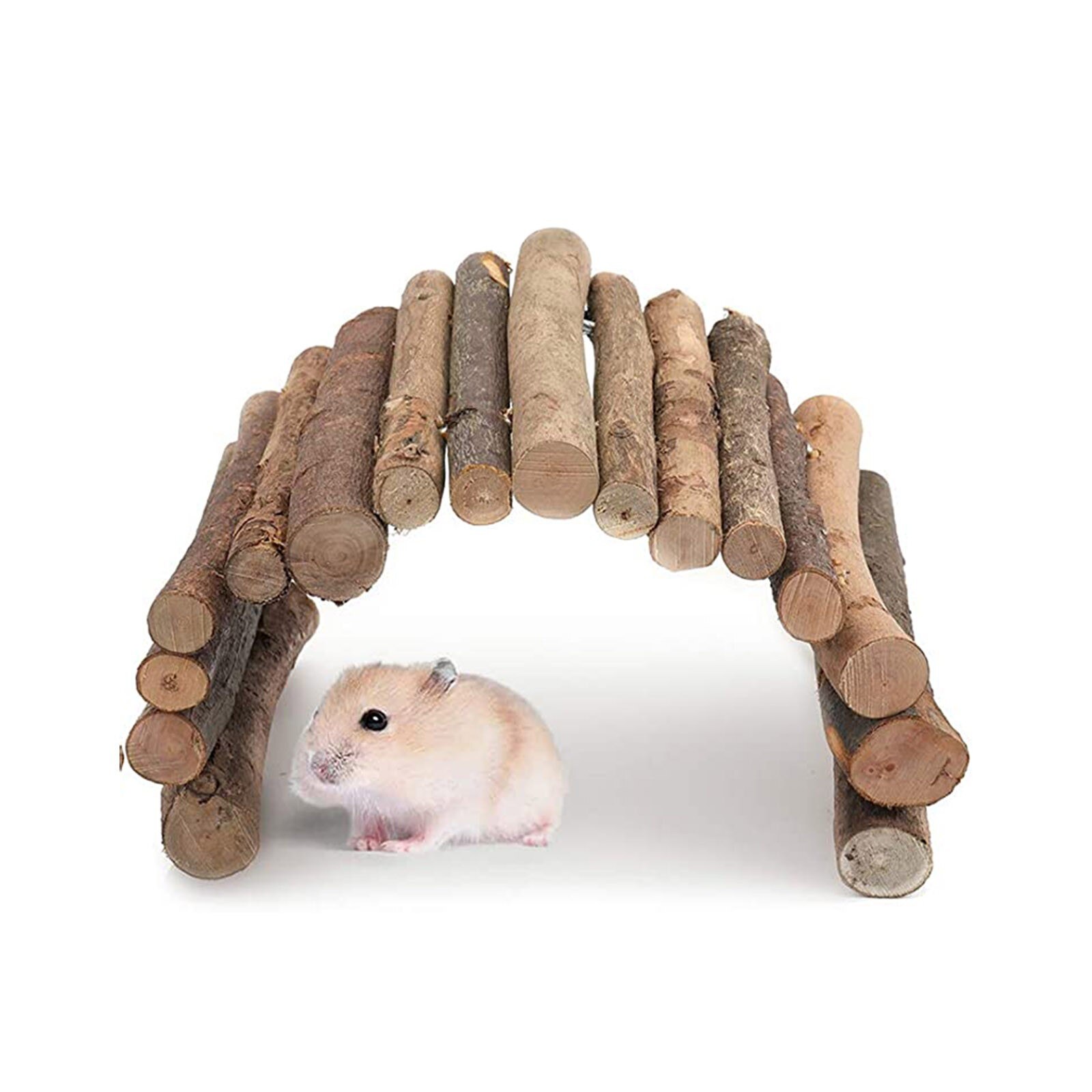 Pet Hamster Small Wooden Bridge Sleeping Nest Adjustable Enclosure Cage Equipment Tortoise Lizard Hedgehog Shelter Ladder X8: Default Title