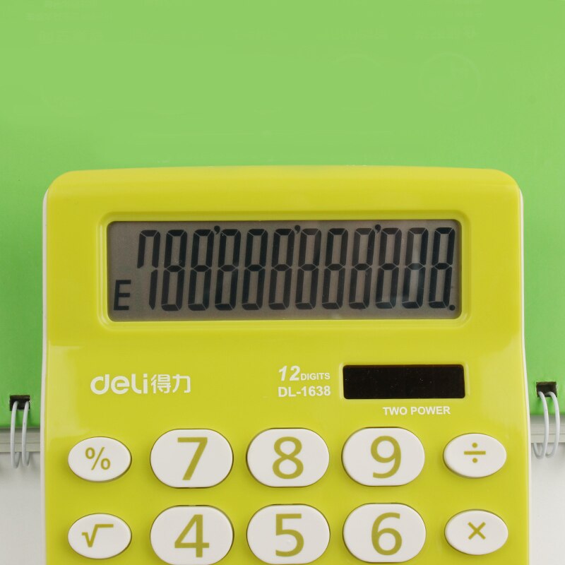 Deli 12 Digits Large Screen solar Office Commercial Calculator real human Pronunciation 12 Digits large screen Voice Calculator