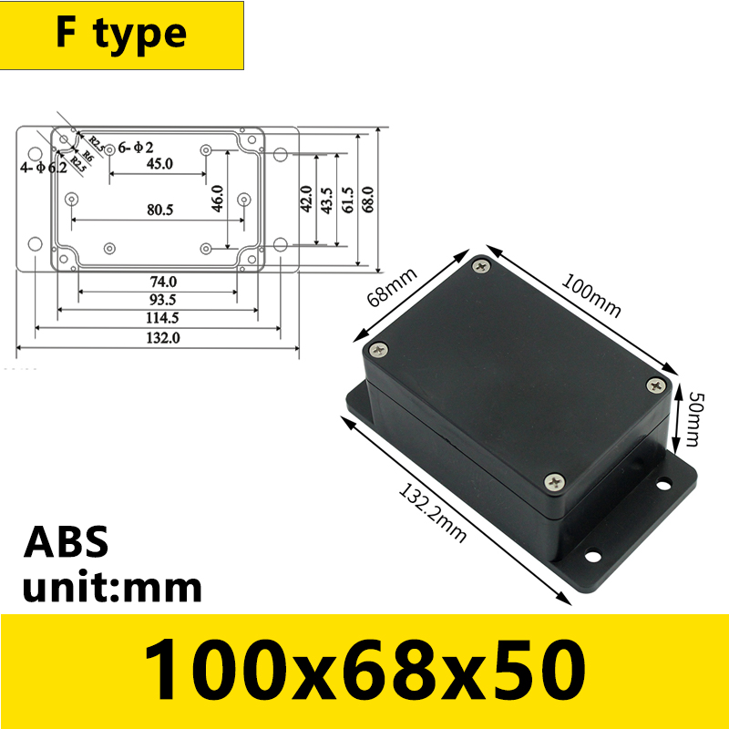 Black Outdoor Waterproof Enclosure Plastic Box Electronic Project Instrument Case Electrical Project Box Junction Box Housing: Pink