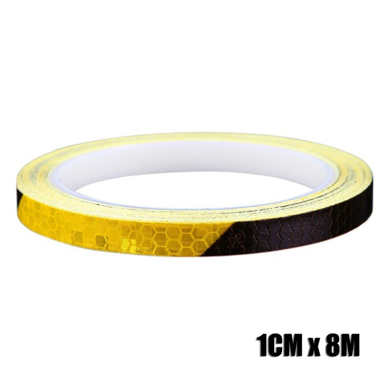 1cmx8m/2cmX8cm Bike Reflective Stickers Cycling Fluorescent Reflective Tape MTB Bicycle Safety Decor Luminous Body Sticker: A6
