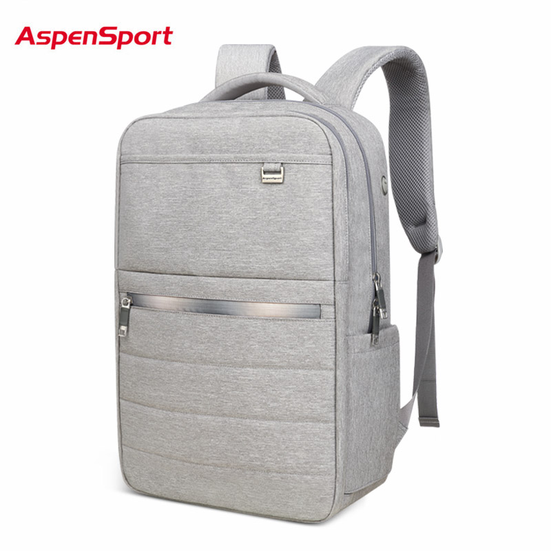 Aspensport Bedrijf Rugzakken Voor Mannen Schooltassen Mannelijke Laptop Fit 15.6-17 Inch Notebook Computer Reizen Voor Jongen School tassen Grijs: LGRAY