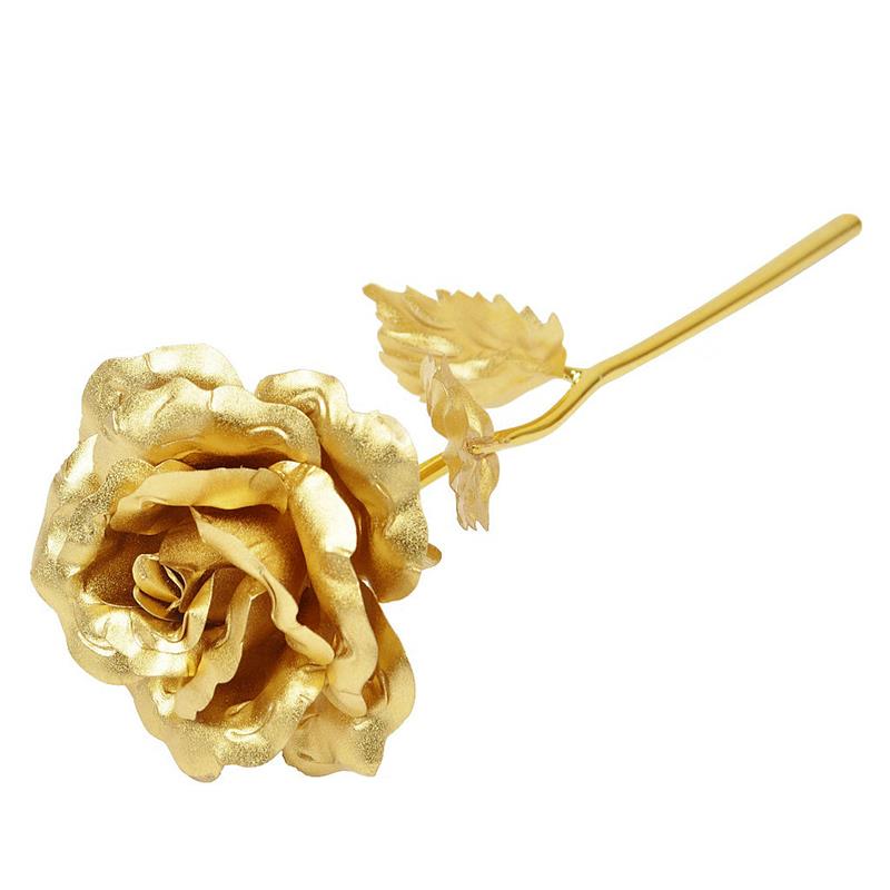 Goudfolie Plating 24K Goud Decoratie Mooie Bloem Frame Base Rose Aantrekkelijke Liefde Base Grappig: single bare flower