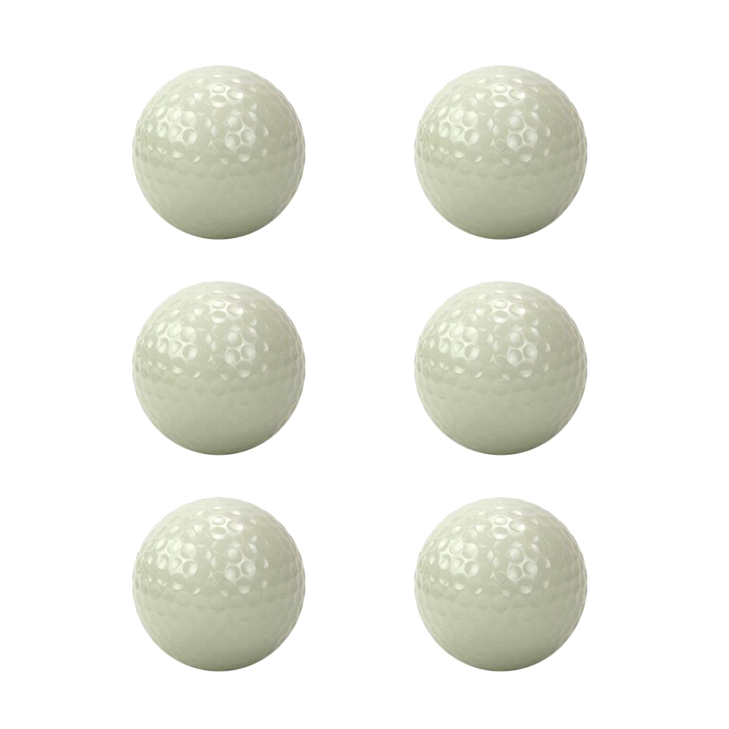 6 stk natgolf selvlysende golfbolde fluorescerende langtidsholdbart stærkt sollys glød golfkølle tilbehør