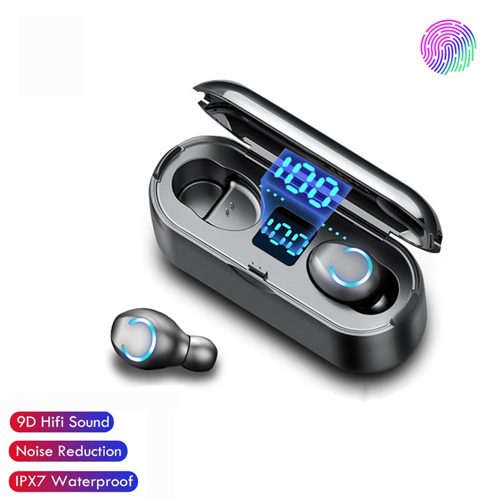 Mini F9 TWS Bluetooth 5.0 ecouteurs sans fil casque sport étanche sans fil écouteur Hifi stéréo casque avec Microphone
