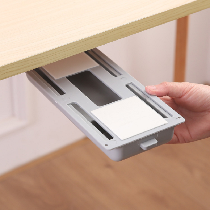 Desk Drawer Self Stick Desk Table Storage Hidden Drawer For Small Accessories Holder Storage Tray Organizer Stationery Storage