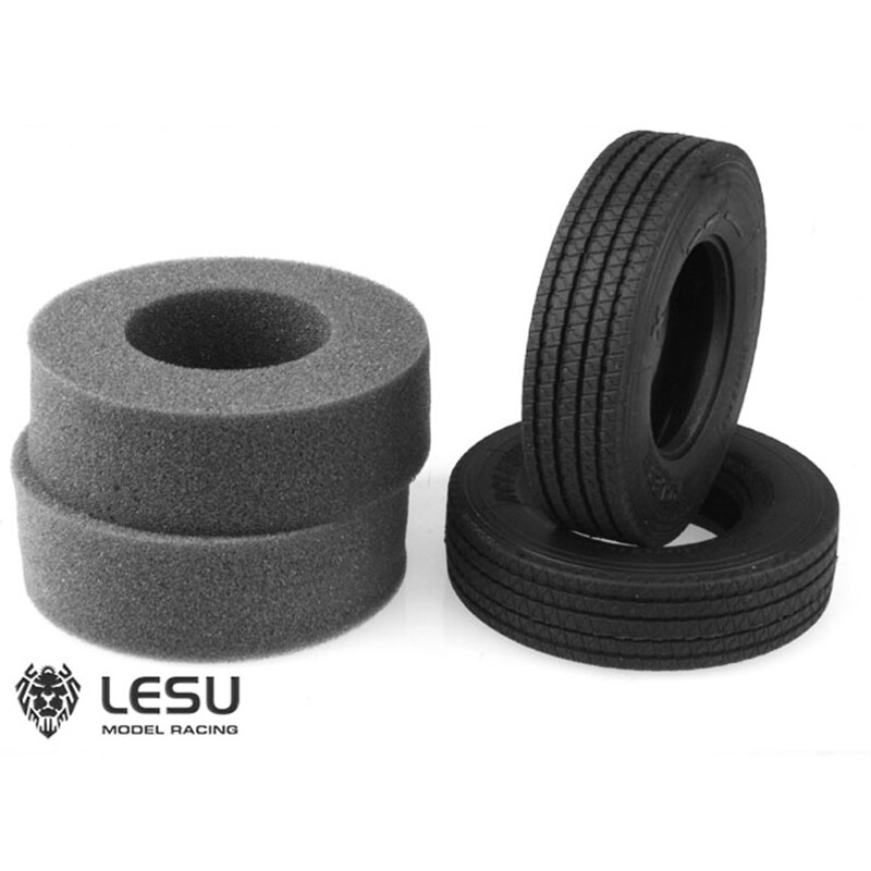 LESU 22MM 27MM Rubber Tire Tyre for 1/14 RC Tractor Truck TAMIYA Dumper Trailer Model Scania VOLVO Benz MAN HINO700: type B-27mm wide