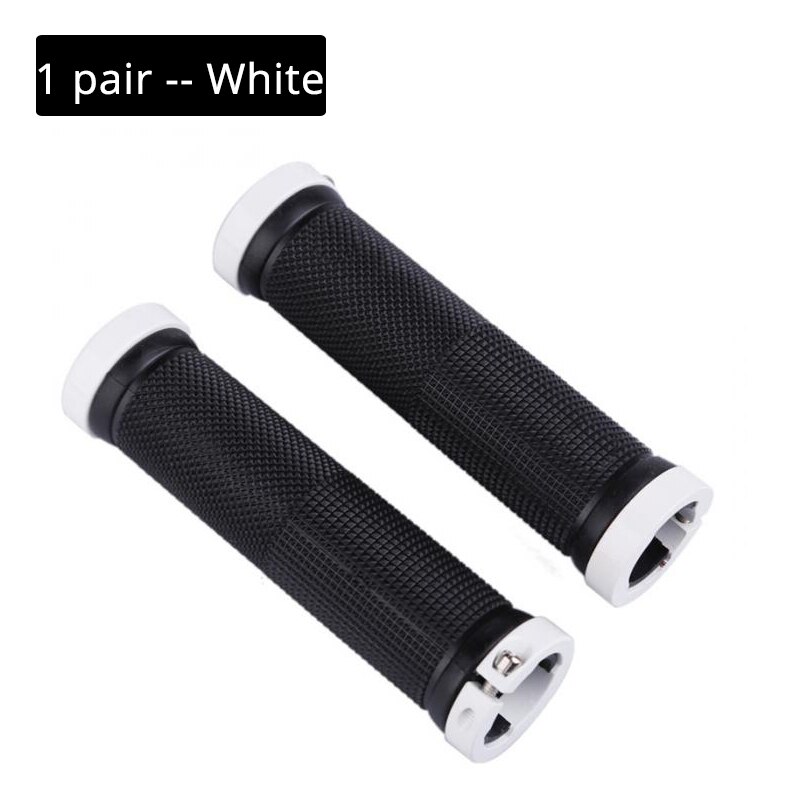 Empuñaduras de bicicleta de aleación de aluminio antideslizantes de goma MTB, empuñaduras de manillar de bicicleta BMX, empuñadura de bicicleta de montaña, manillares, piezas de ciclismo: 1 Pair White