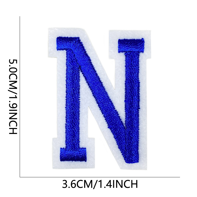 Parches para planchar con letras bordadas azules Para Ropa Mochila Parches Para Naszywki Letras alfabeto coser Bordadas Adhesivas Ropa