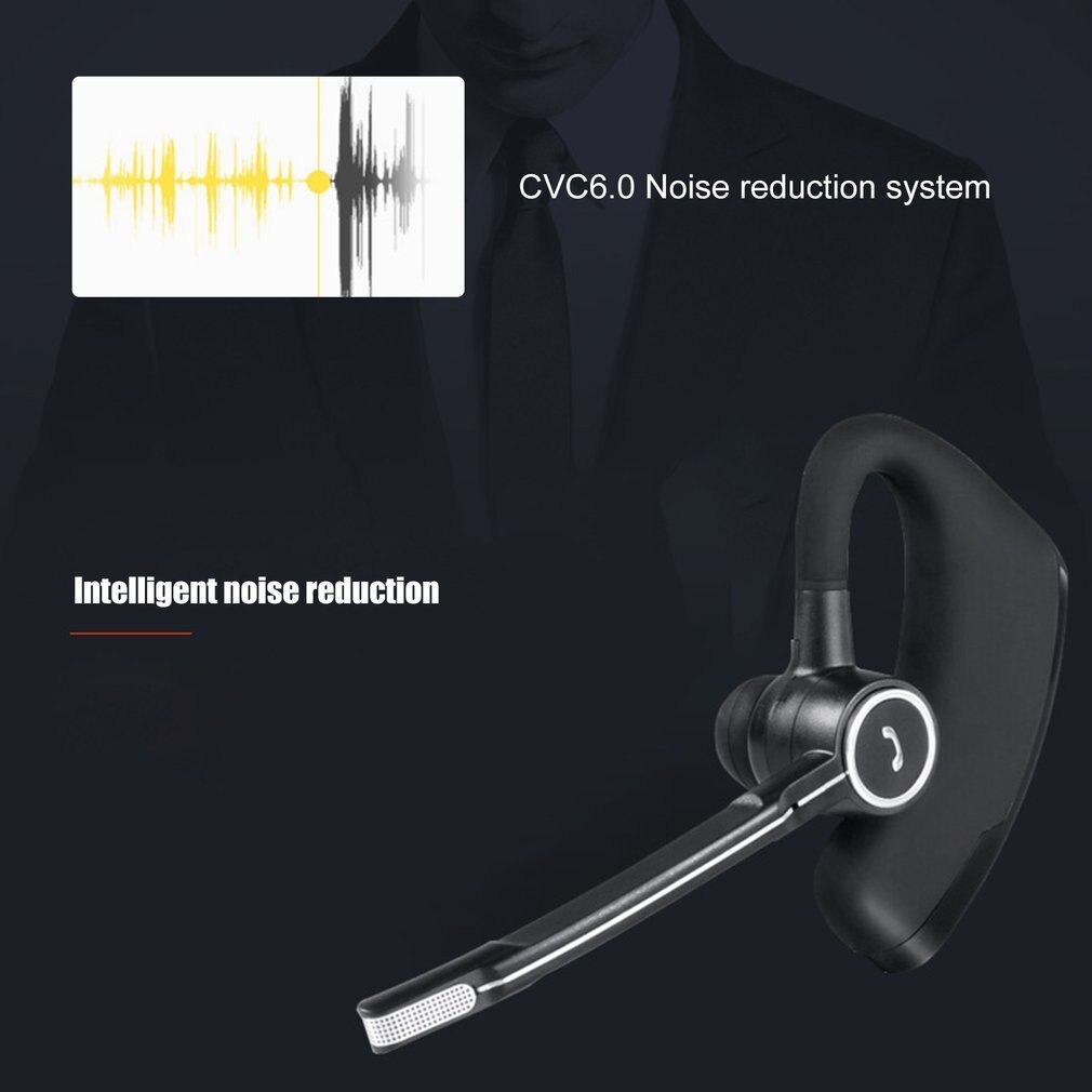 V8S Business Bluetooth Headset Draadloze Koptelefoon Auto Bluetooth Handsfree Microfoon CSR-8615 Chips Stereo Muziek Headset