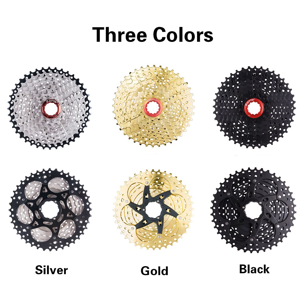MTB 9 Speed Cassette 11-40T Mountain Bicycle Freewheel Gold MTB Cassette 40T Bicycle 9 Speed Rotary Freewheel Moutain Bike Parts