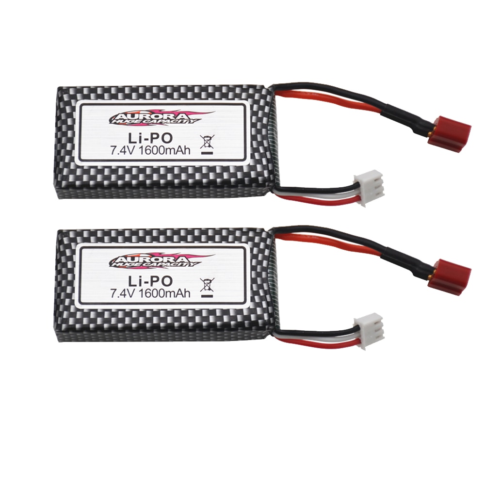 Originele Xinlehong 9125 Afstandsbediening Rc Auto Onderdelen 7.4 V 1600Mah Lipo Batterij XLH9125 Batterij 7.4 V 1600mah: 2pcs