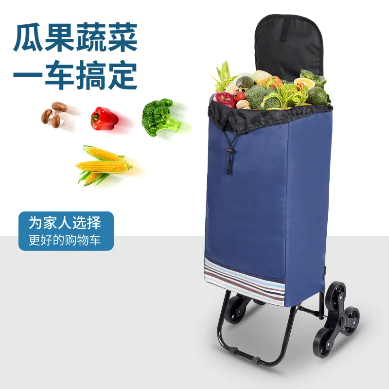 Indkøbsvogn trapper foldbar lille trækvogn indkøbsvogn trailer bagagevogn vogn lejehjul