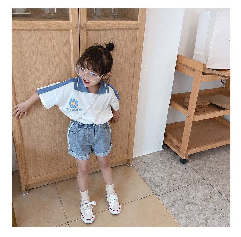 Aankomst Kinderen Mode Denim Shorts Zomer Stijl Meisjes Losse Broek Kinderen Broek 3-8 Y Kinderen Shorts