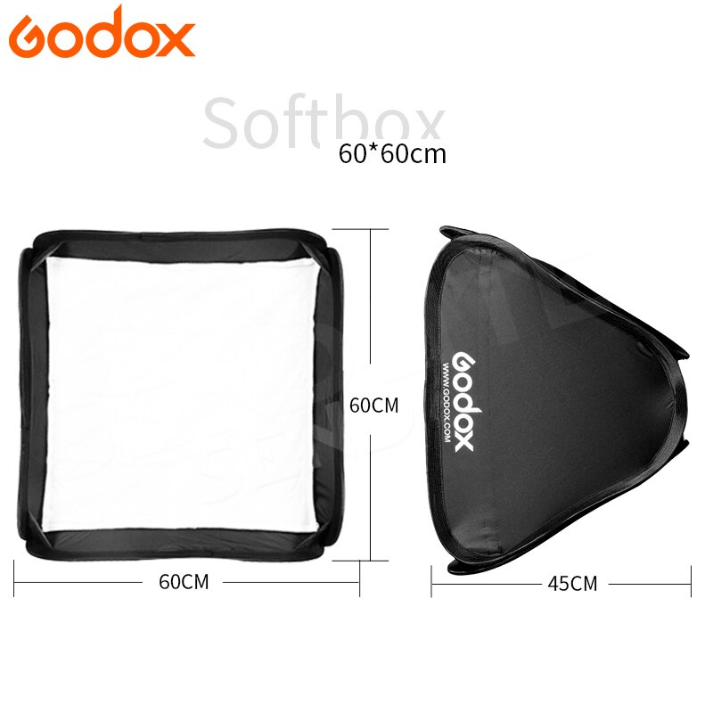 Godox 60*60cm Softbox Flash diffuseur Photo vidéo Studio boîte souple pour Flash Flash lumière sans support de type S support Bowens