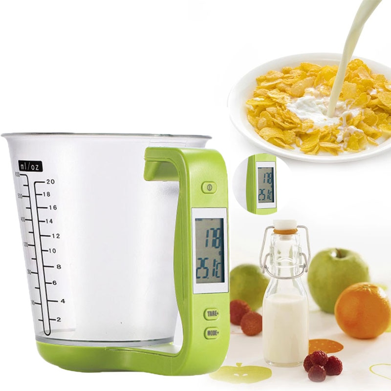 Large Capacity Electronic Measuring Cup Kitchen Scales Digital Beaker Libra Scale with LCD Display Temperature Measurement Cups