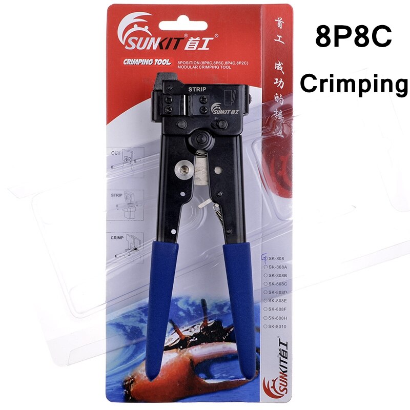 Readstar sunkit sk -808g amp typ 8 p 8c rj45 kabel crimper crimp tool 8 p 6c 8 p 4c 8 p 2c kontakt nätverkskabel presstång