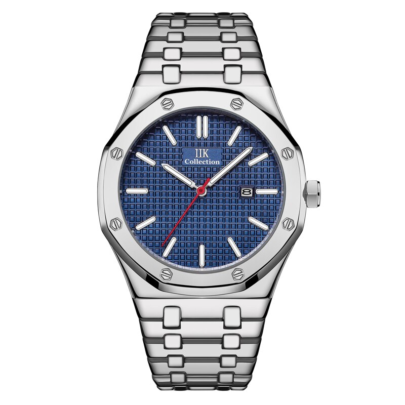 Trend Man Kalender Zakelijke Roestvrij Stalen Band Waterdicht Noctilucent Quartz Liefhebbers Horloge: AG8