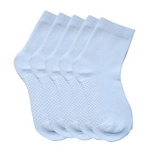 5 pairs kids Socks Spring&amp;Autumn 100% Cotton Prevent Slippery White Colors Children Socks for Girls With Boys Socks 1-9 Year