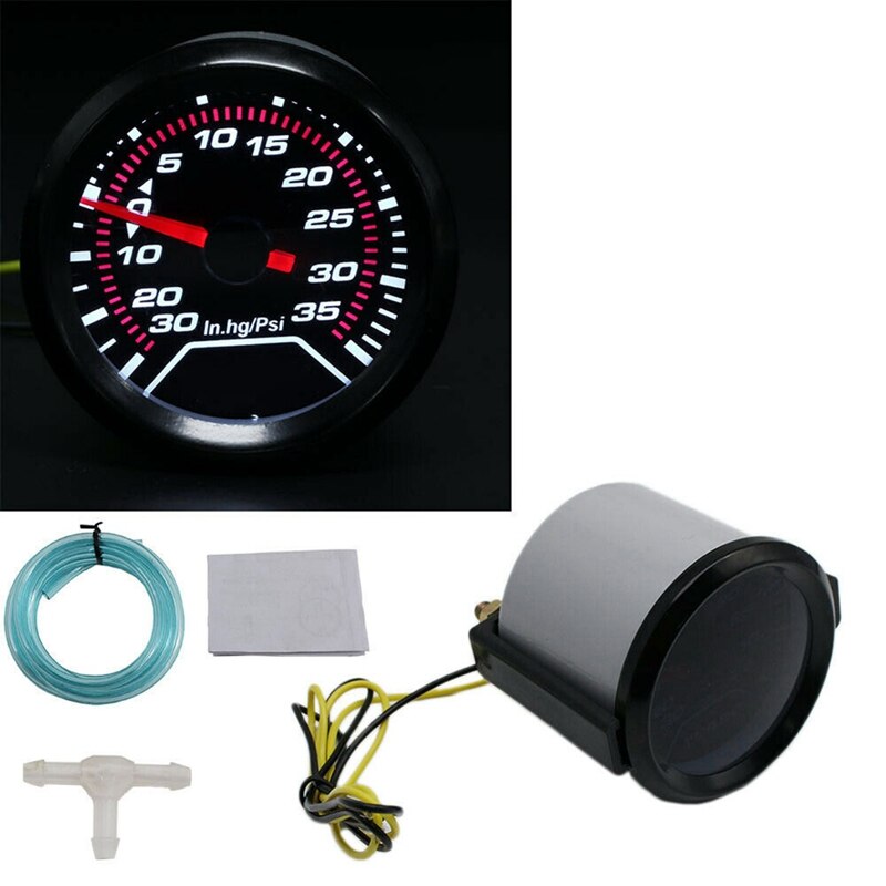 1 Set 52mm 2 Inch LED Turbo Boost Press Pressure Vacuum Gauge Meter & 1 Set 9 Inch Car Fuel Filter D Cell Cups