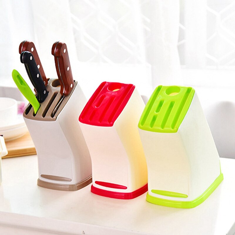 Multifunctional Knife Storage Rack Universal Kitchen Accessories Light Drain Plastic Knife Holder
