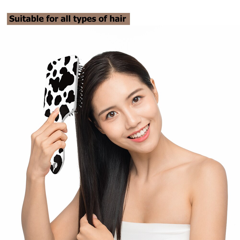 Spazzola per capelli con stampa di mucca spazzola per capelli per ragazze massaggio del cuoio capelluto pettine per donna spazzola per capelli riccia bagnata per parrucchiere strumento per lo Styling