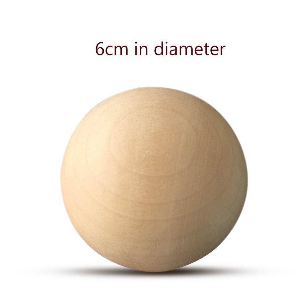 Solid Wooden Round Ball Manual DIY Accessories Wooden Colorful Big Painted Ball Decoration: 6cm