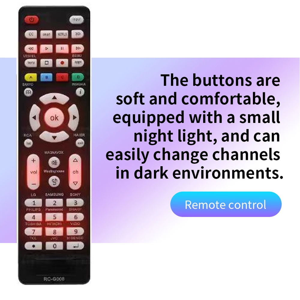 RC-G008 Replcement Remote Control for All models and brands TV with Light in the night