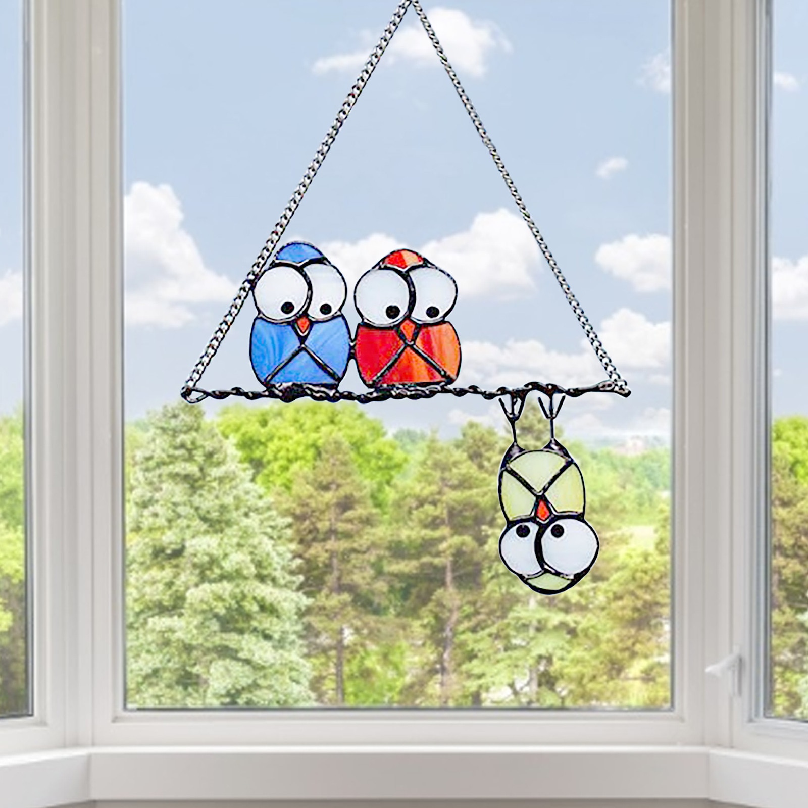Bird Species Stained Pendant Window Hanging Suncatcher Acrylic Birds Hanging Decoration Crafts Stained Glass Window Panels