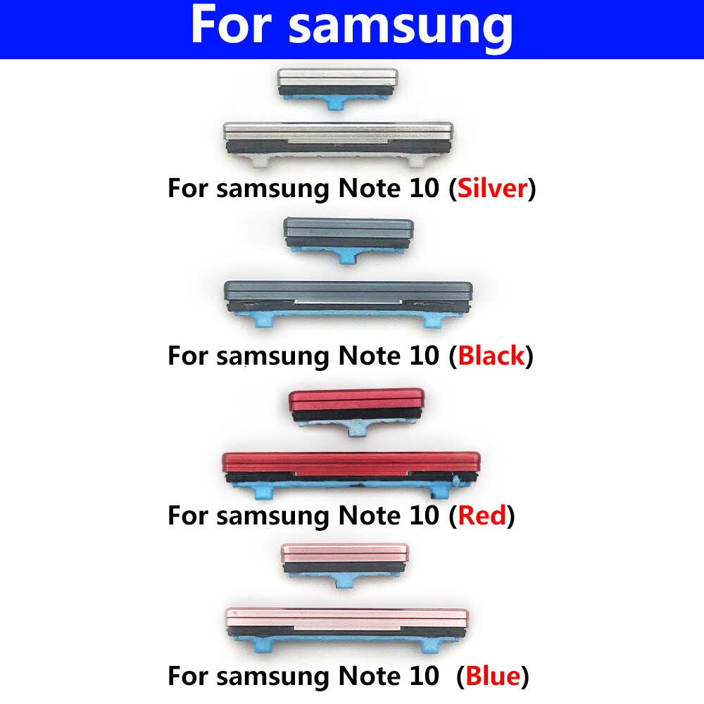 Teclas laterales nuevas, botones de encendido y volumen, botón para Samsung Galaxy Note 9, 10 Plus, piezas de repuesto