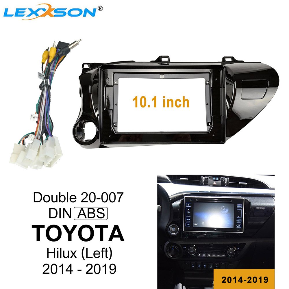 10.1 Inch Car Fascia For TOYOTA Hilux Right / Left Wheel Panel Dash Mount Installation Double Din DVD Frame Trim Kit: frame and cable