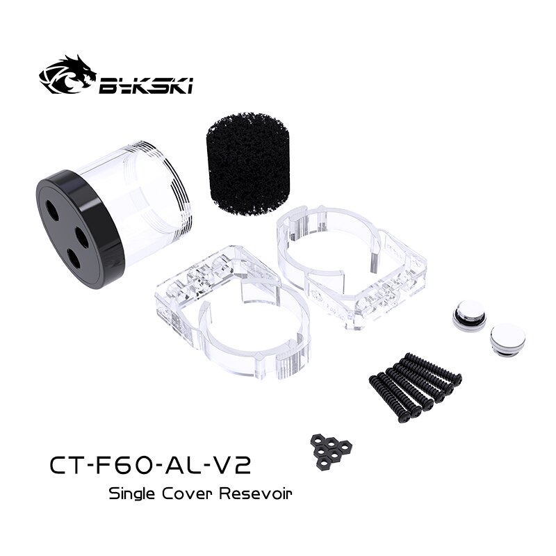 Bykski CT-F60-AL-V2 60MM/100MM/150MM/200MM 3 Löcher Einzigen Abdeckung transparent Zylinder Reservoir, wasser Panzer Kompatibel Multi Pumpe