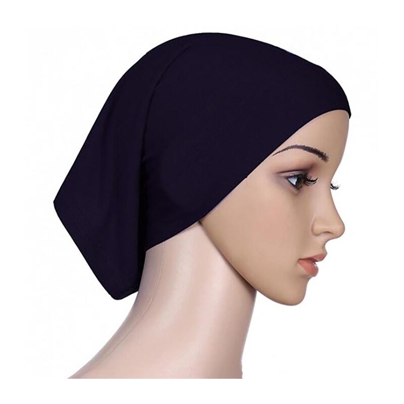 Pañuelo islámico musulmán para la cabeza para mujer, cubierta de algodón, Hijab, 943W,: Black