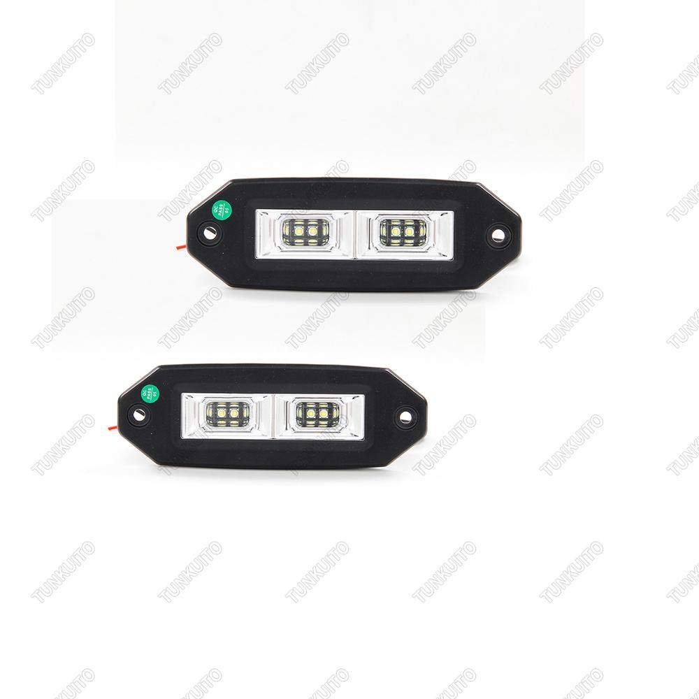 2pcs 40W Flush Mount LED Pods Flood Work Light Bar 6500K Waterproof Led Work bar For Offroad Backup pickup Car