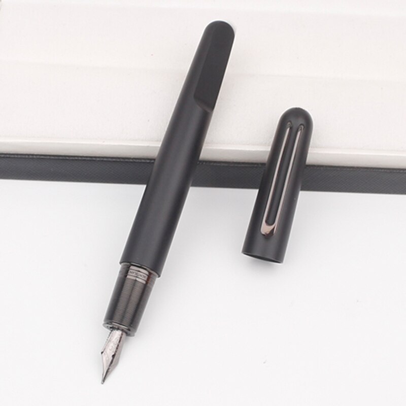 Stylo à bille de luxe MB M rouge en résine précieuse, Gel d'encre noire, recharge sans capuchon, meilleurs stylos à plume avec fermeture à capuchon magnétique: Matte black fountain
