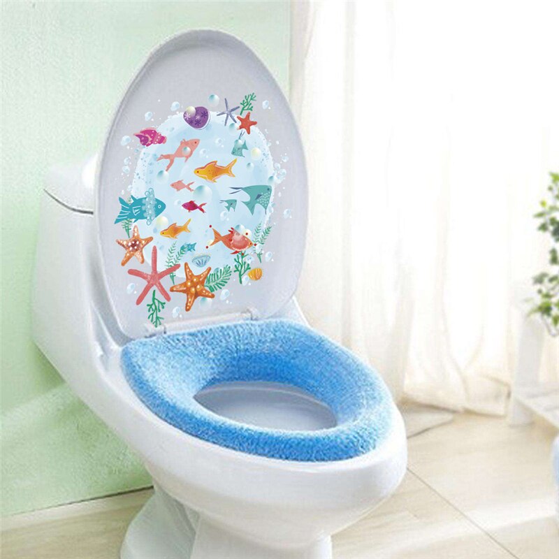 Undervands havfisk boble vægmærkater til badeværelse toilet butiksvindue boligindretning tegneserie dyr wallstickers pvc vægmaleri kunst