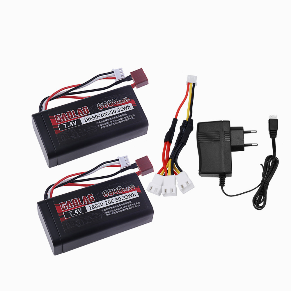 7,4 V 6800 mAh 18650 Lipo-Akku für Wltoys 12428 104009 12423 10428 12429 12401 12402 12402A RC Auto Ersatzteile 2s 7,4 V Bateria: MULTI