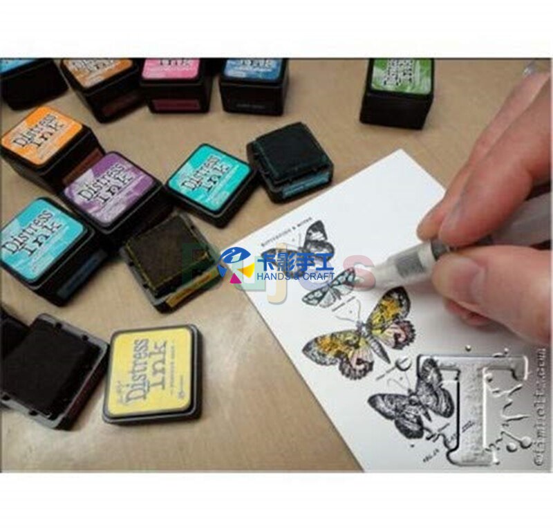 Ranger Tim Holtz Distress Ink Pad Kits, Mini Old Color Retro Stamp Pad Ink Pad 64 Colors School Office Supplies