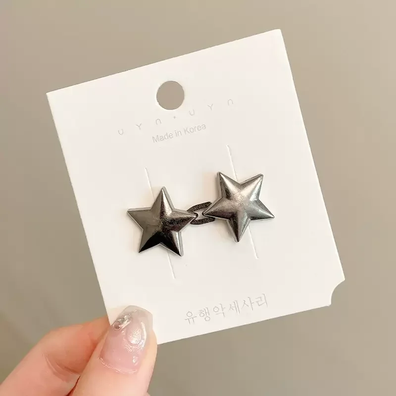 Juego de broches de estrella de aleación con hebilla para apretar la cintura, Clip, botón a presión ajustable, botones vaqueros, accesorios de ropa desmontables, 1/8: GINGER / Rodio plateado