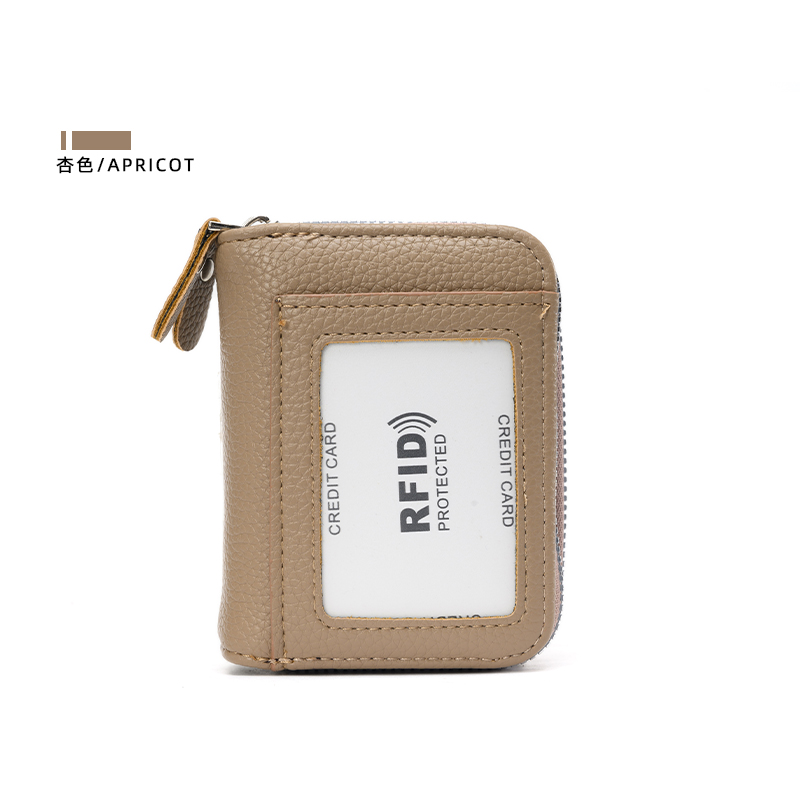 RFID odporne na rozmagnesowanie etui na karty organowe transgraniczne, gorąco sprzedające się wielofunkcyjne etui na karty zabezpieczenie przed kradzieżą etui na karty podwójny zamek błyskawiczny: Beżowy