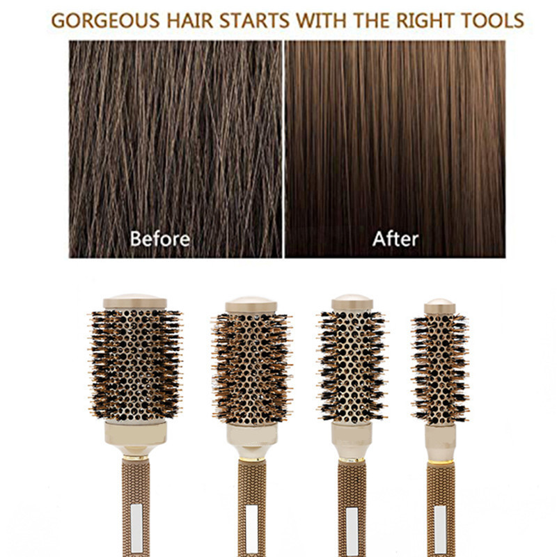 4 Maten Professionele Salon Styling Tools Ronde Haar Kam Kappers Curling Borstels Kam Keramische Ijzer Vat Kam 20 #826