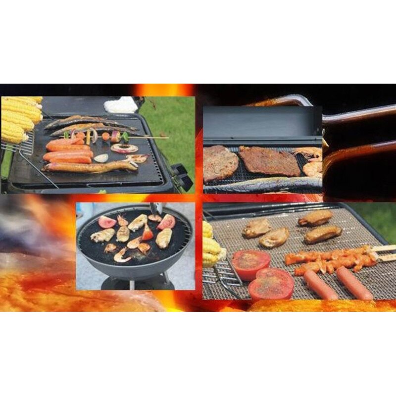 Outdoor Barbecue Grill Mat Barbecue Baking Liners Reusable Teflon Cooking Sheets 40 * 30cm Cooking Tool High Temperature