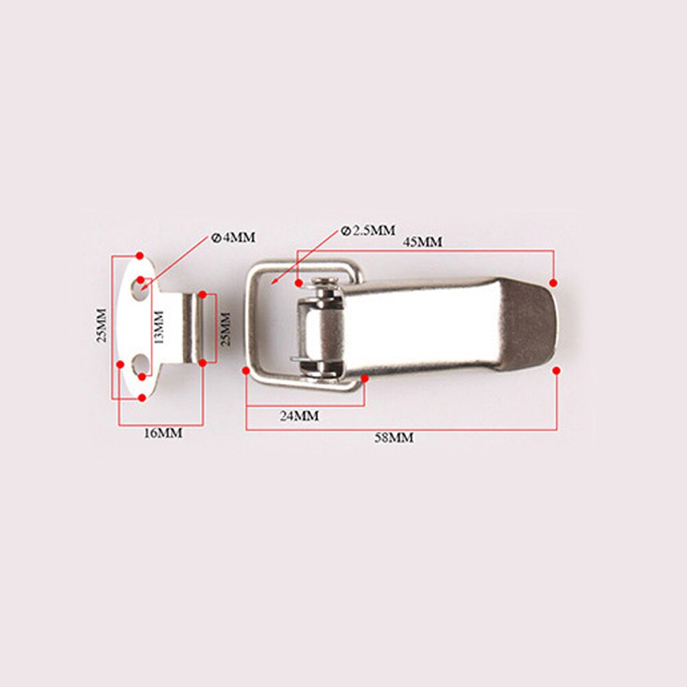2 Pcs/lot Stainless Steel Box Buckle 28mm Length Spring Loaded Draw Toggle Latch Latch With Excellent Anti-corrosion Properties