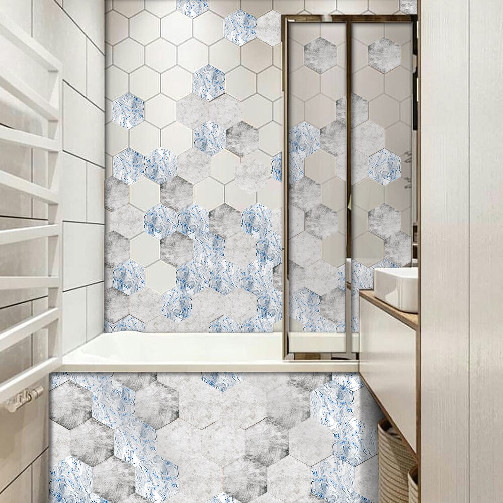 Thick wear-resistant floor stickers foreign trade tile wall stickers self-adhesive kitchen floor non-slip PVC hexagonal stic