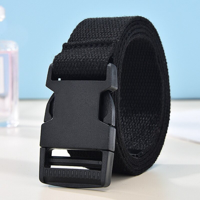Adultes réglable tout-Match ceinture unisexe Style coréen toile ceintures Vintage en plastique boucle élastique couleur unie longue ceinture