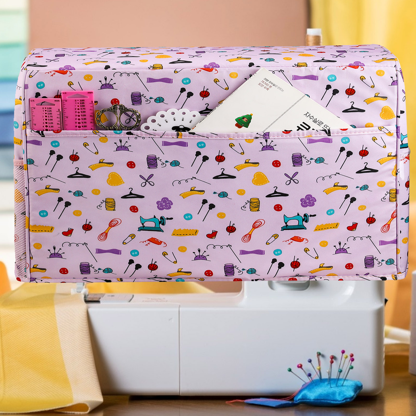 Staub Abdeckung für Nähmaschine Nähmaschine Abdeckung mit Taschen für Extra Zubehör Portable Storage Tasche Nähen Werkzeuge Taschen