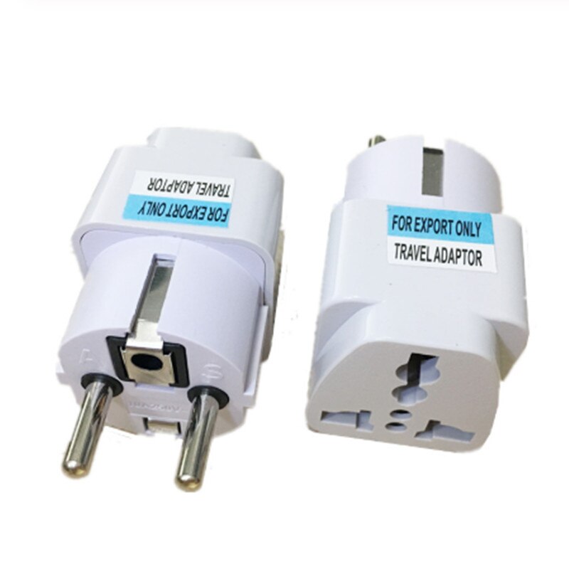 1 stk universal us/uk/au/de/eu stik adapter usa til euro europa rejse væg vekselstrøm oplader adapter konverter 2 runde ben fatning