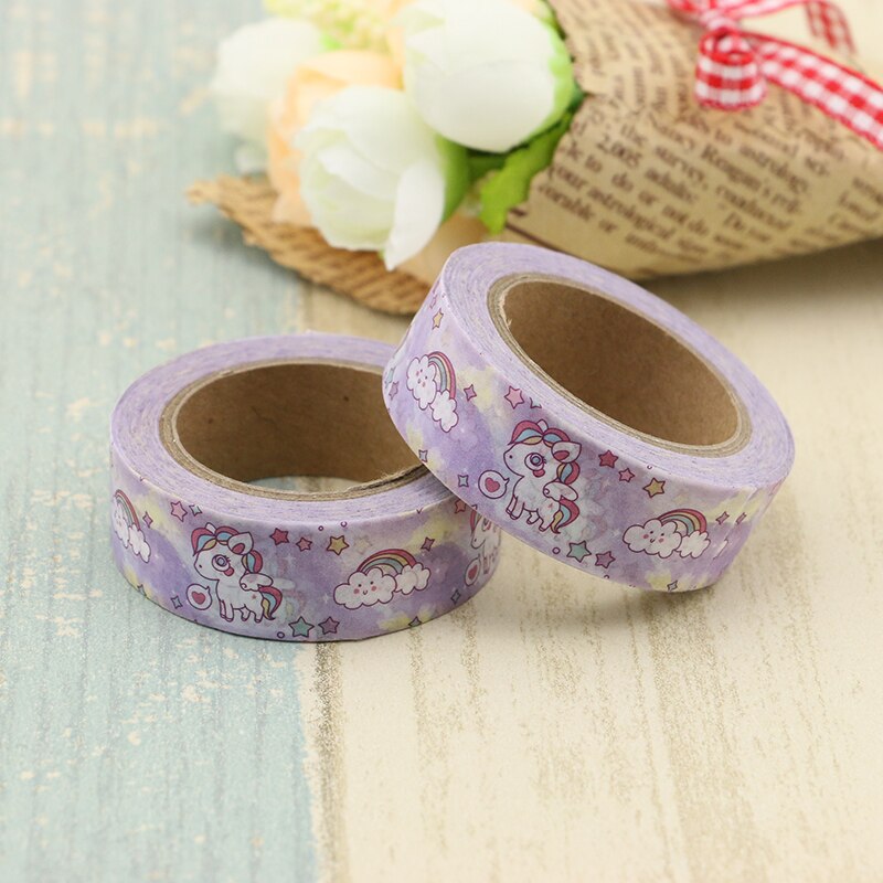 Regenboog Eenhoorn Diy Planner Scrapbooking Japanse Washi Tape Masking Tape Kantoor En Ambachtelijke Briefpapier 10M Roll