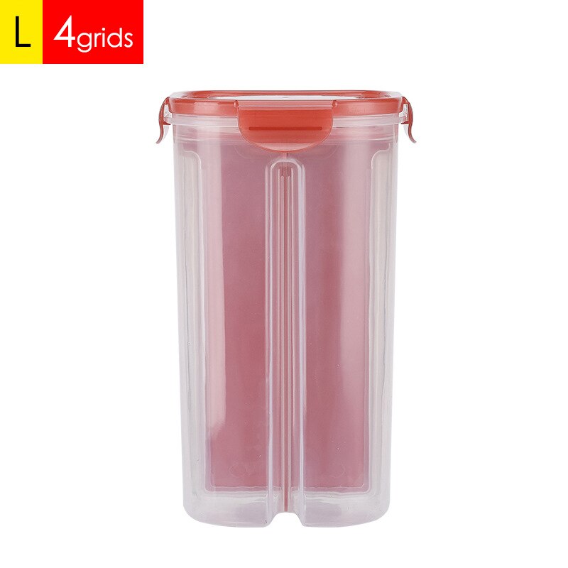 Plastic Container Storage Kitchen Food Storage Container Separator Box Cans Jar with Cover Rotatable Large Capacity Jars R2021: Pink Large 1 piece