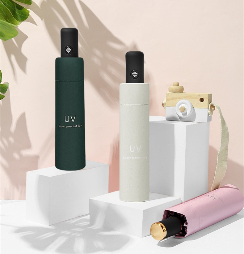 Xiaomi-paraguas automático para mujeres y hombres, sombrilla impermeable de color sólido, plegable, protección UV,