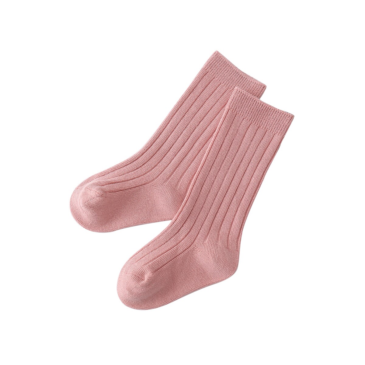 Baby Kids Meisjes Solid Gebreide Sokken Peuter Kinderen Jongens Meisjes Katoen Zachte Stretch Leuke Herfst Sokken Been Warmer 1-8Y: Roze / 1-3Y